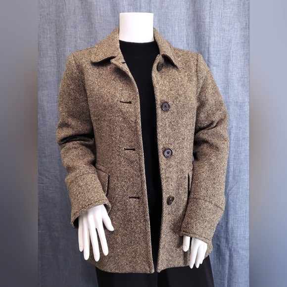 Banana Republic Jackets & Blazers - Tweed Country Jacket by BANANA REPUBLIC Wool Blend Brown Tan Size M